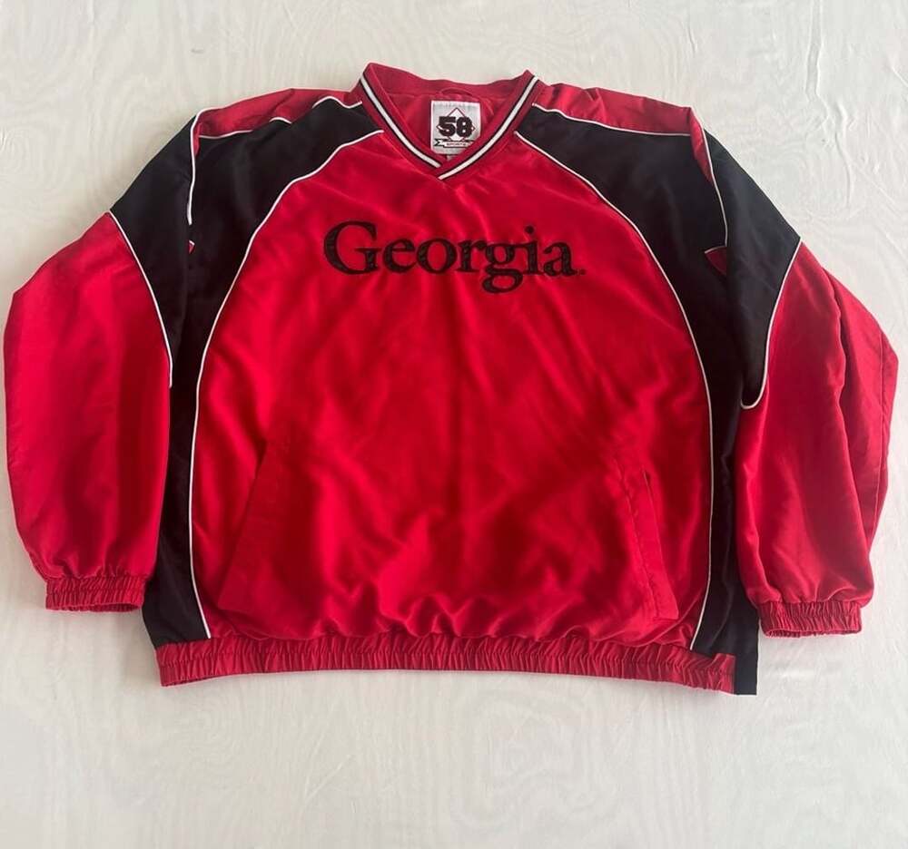 58 Sports Georgia Bulldogs Windbreaker Size XXL Red Pullover Jacket